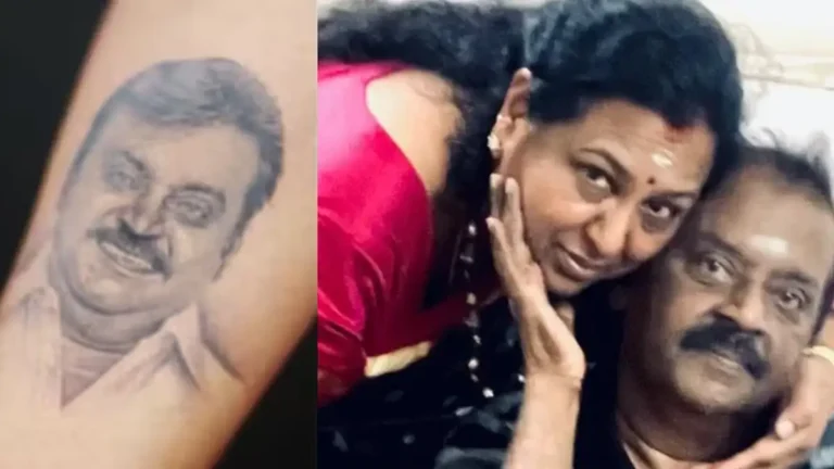 premalatha-tattoo-vijayakanth-face
